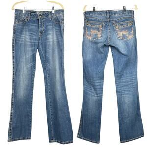 ROCK 47 by Wrangler Women’s Ultra Low Rise Jeans  30x32  Western Cowgirl Grunge